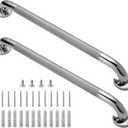 Shower Grab Bar, 2 Pack 24 Inch Bathroom Grab Bar, 1.25" Diameter 304 Stainless Steel Anti-Slip Grab Bars for Bathtubs and Showers, Handicap Shower Grab Bar for Seniors Elderly
