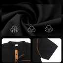 Men's Henley Shirt Short Sleeve T-Shirt Casual Top Pullover Summer Lightweight Tee Shirts with Button (Black, XL)