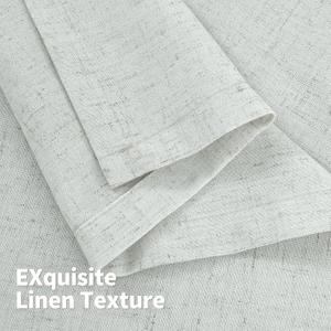 84 Inches Length Linen Curtains for Living Room, Grey Light Filtering Drapes with Grommet Privacy for Bedroom Dining Office Country, 2 Panels, Grey, 42 X 84 Inch
