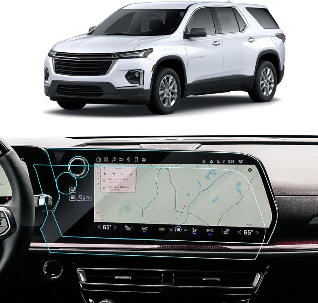 2PCS Car Screen Protector for 2024 2025 Chevy Traverse RS/Z71/LT/LS & 2024 2025 Blazer EV Accessories Navigation Nano Touchscreen Protector Film HD Clear Anti-Glare 17.7'' (for 2024+ Traverse/Blazer EV 17.7'')