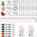 Zhanmai 30 Sets Christmas Classroom Gifts for Students Multicolor Pens with Color Your Own Bookmarks and Greeting Cards DIY Color Your Own Bookmark Craft for Kids Christmas School Classroom Gifts