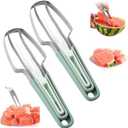 Pack of 4 Fantexy 3-in-1 Watermelon Slicer and Popsicle Maker - Stainless Steel Melon Cutter Tool for Camping and Kitchen