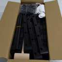 2-Row 6-Tier Stackable Shoe Rack, Black Metal Shoe Shelf with Multifunctional Hooks, Hold 24-30 Pairs, Space Saving Shoes Organizer for Closet,Show Rack