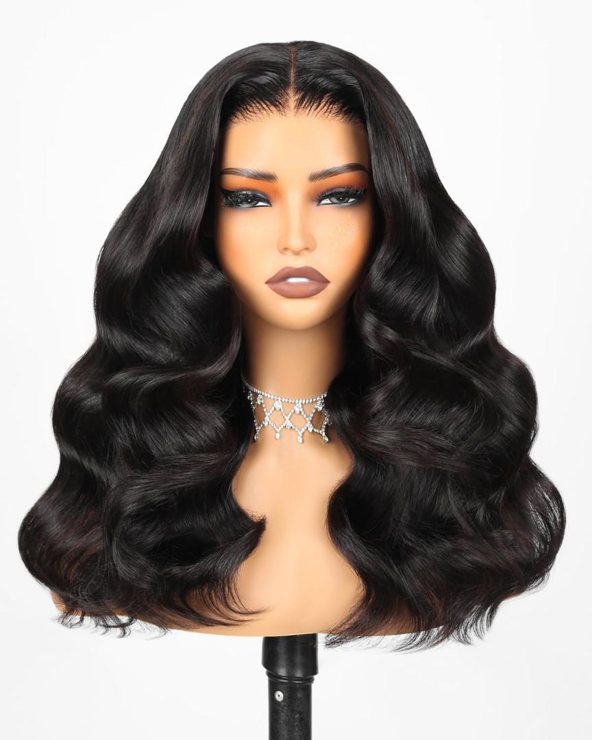 Arabella 6x6 Wear and Go Glueless Wigs Human Hair Pre Cut Lace 210% Density Lace Front Wig Human Hair 12A Real Pre Plucked Bleached Knots Body Wave Wig (20inch, 6x6 Body Wave Wig)
