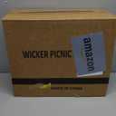 Wicker Picnic Basket with Removable Liner Empty Picnic Baskets with Lid for 2, Picnic Hamper with Foldable Handles for Picnic 2,Checkered