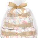 The Honest Company Deluxe Diaper Cake, Diapers Baby Personal Care Plant-Based Wipes, Rose Blossom, Size 1 8-14 lbs 70 Count