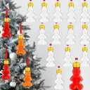 Patelai 18 Pcs Christmas Drink Balls Clear Shot Glass Ornaments Xmas Tree Fillable Ornaments Plastic Xmas Water Bottle Bulbs for Holiday Party Decorations(Gingerbread,50 ml)