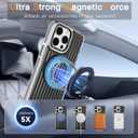 Phone Case Compatible with iPhone 15 Pro Max, with Magnetic Stand, Ring Kickstand, Compatible with Magsafe, Military Protection Black