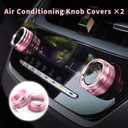 Polodunn for 2020-2025 2026 Toyota Corolla & 2022-2025 2026 Corolla Cross Accessories, 4pcs Aluminum Alloy Knob Cover Trim Set - Rearview Mirror Switch, AC & Push Start (Pink)