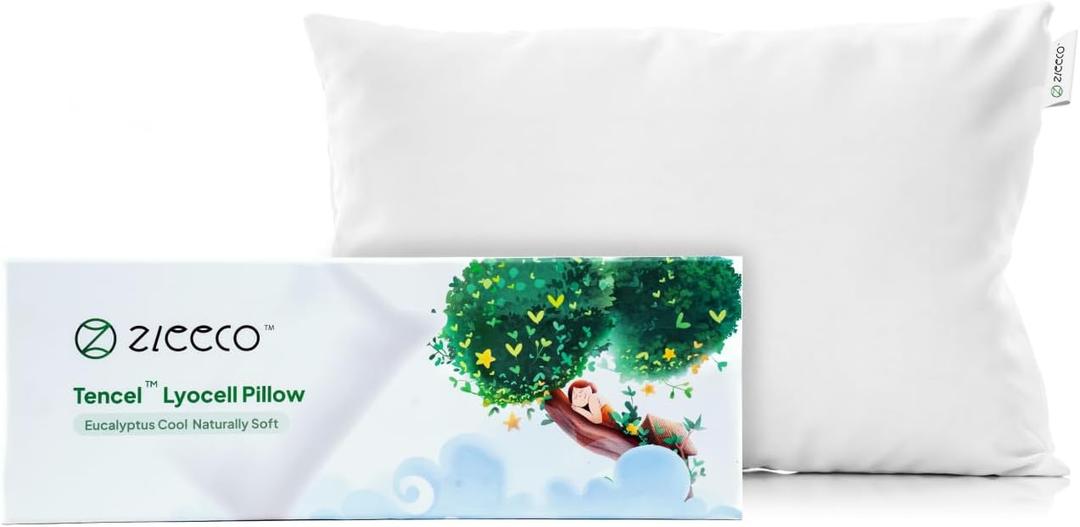 Tencel Down Alternative Pillow, Soft Bed Pillow for Comfortable Sleep, Standard Pillow Size of 20x26, Recycled Fiberfill, Thermal Regulation, Breathable & Durable Pillow for Adults