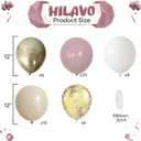 Dusty Pink and Gold Balloons Set, 60Pcs 12 Inch Retro Blush Pink White Sand Beige Metallic Gold Latex Balloon with Gold Confetti Boho Balloon for Birthday Baby Bridal Shower Wedding Party Decorations