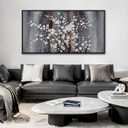Wall Art for Living Room Large Modern Wall Decor Canvas Paintings for Wall Decorations White Flower Brown Bedroom Office Artwork Plum Blossom Art Prints Framed 2040IN