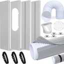 Portable Air Conditioner Window Unit Kit with Hose Universal Adjustable Seal Plate Vent Kit AC Hose Insulation Sleeve Fit 5.9" Diameter Sliding AC Vent Kit for Vertical/Horizontal Window