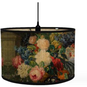 Crapyt Lamp Shades Print Oval Lamp Shade 11.81"7.87" Vintage Lampshades for Chandeliers and Floor Lamps Flower Pattern E27