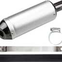 1.1" Motorcycle Slip On Muffler,28mm Universal Muffler Exhaust Slip on Exhaust Pipe Clamp Pipe For Dirt Bike Street Bike Scooter ATV Racing (Silver)