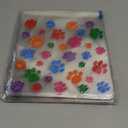 Pasimy 200 Pcs Paw Plastic Bags Pet Cellophane Bags Self-adhesive Clear Treat Pouches for Pet Dog Theme Party Supplies Decor(Clear Colorful)