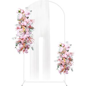 Putros Metal Arch Backdrop Stand 7.2FT White Wedding Backdrop Stand Square Arch Frame for Birthday Party Bridal Baby Shower Ceremony Decoration (7.2x4FT(HxW))