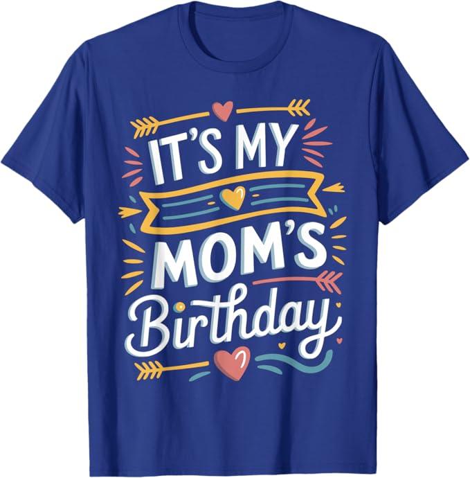 Boho Nostalgia Design It's My Mom's Birthday Retro Women Kid T-Shirt, Size Kids 3