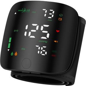 Wrist Blood Pressure Monitor for Home Use - Dual User Memory 992, Adjustable Cuff (5.3-9.3 inch), Voice Broadcast & Portable Case, Large LED Display with Color-Coded Backlight(Black)