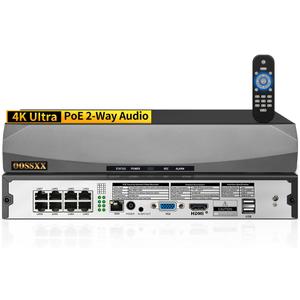 (2026 Update) 4K 8CH PoE NVR, 8-Port Network Video Recorder for IP Cameras, ONVIF Compatible (Manual Setup Required), Plug & Play, Free App Remote Access, 24/7 Recording, No HDD