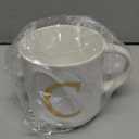 COLLECTIVE HOME - Monogram Ceramic Mugs, 15 oz Golden Initial Coffee Cups, Elegant Alphabet Tea Mugs, Elegant Personalized Mug with Gift Box, Unique Mug with Double Side Capital Letter (C)