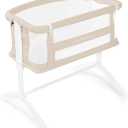 Baby Delight Beside Me Serenity Bassinet | Lightweight Bedside Sleeper & Baby Bassinet | 7-Position Height Adjustment | 100% GOTS Certified Organic Cotton Fabric | Organic Oat