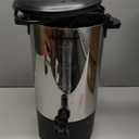 Elite Gourmet CCM040 Stainless Steel 40 Cup Coffee Urn Removable Filter For Easy Cleanup, Two Way Dispenser with Cool-Touch Handles Electric Coffee Maker Urn, Stainless Steel