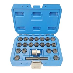 22PCS Wheel Locking Nut Key Kit Compatible with BMW Series, Wheel Lock Nut Socket Adapter Set, Anti-Theft Lug Removal Tool, Anti-Theft Screw Remover Repair Tool