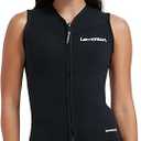 Lemorecn Wetsuit Top Women, 3mm Sleeveless Neoprene Wet Suit Tops Jacket Front Zip Diving Vest for Water Sports ( black, 8)