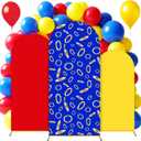 Tingjoo 3 Pcs Blue and Gold Ring Arch Backdrop Cover Set 4ft 5ft 6ft Video Game Birthday Party Decorations Polyester Arch Stand Cover for Photo Props Cosplay Backdrop Decor