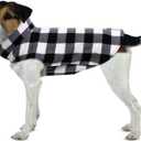 ASENKU Dog Sweater, Plaid Dogs Fleece Vest, Soft Comfortable Pet Pajamas, Warm Winter Puppy Shirt, Cold Weather Coat Jacket Pet Clothes for Small & Medium Dog Breeds (M, Black)
