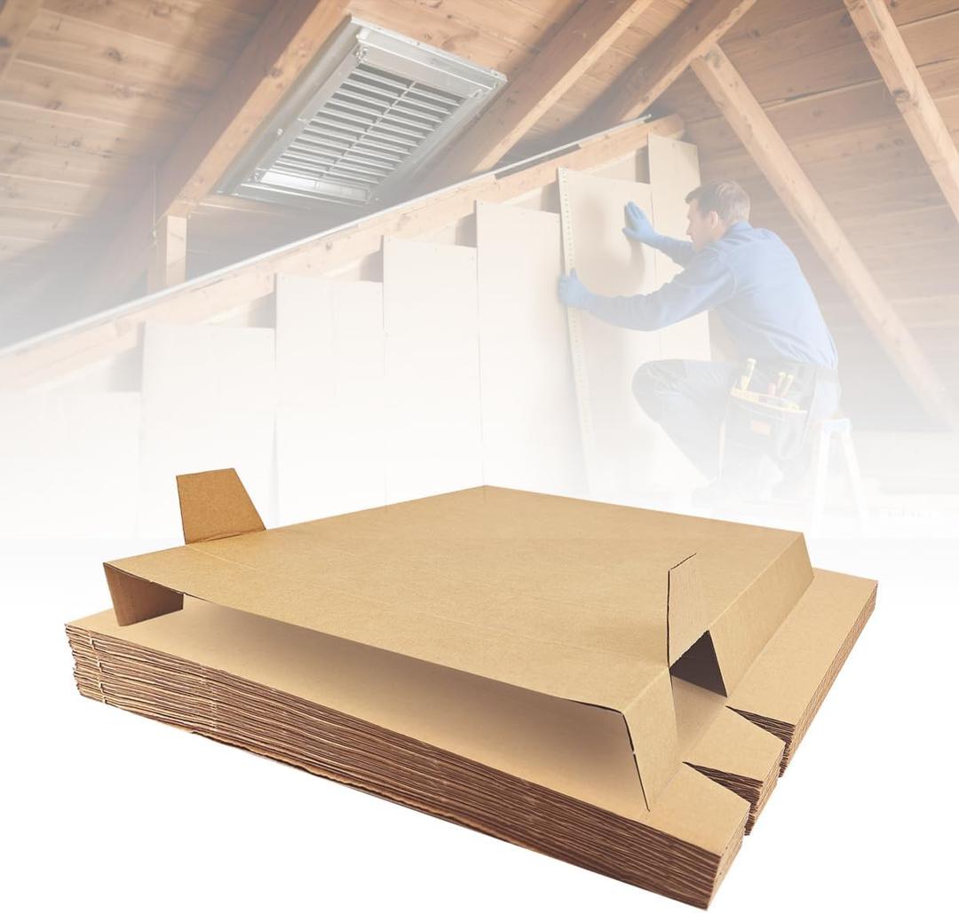 Cardboard Attic Baffles 25"x24" 25 Pcs Corrugated Cardboard- Bundle Attic Insulation Baffle Rafter Vents Improve Roof Ventilation and Prevent Insulation Blockage