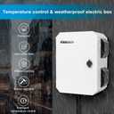 Outdoor Electrical Box with Thermostat and Fan, Cold-Rolled Steel Plate, Aluminum Alloy Back Beam, One-Piece Ventilation Design, IP65 Waterproof, Wall/Pole Mounted. (15.7" x 11.8" x 7.9")