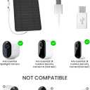 Solar Panel Charger Compatible with Arlo Essential 2K Outdoor(2nd Gen)/Essential XL Camera(2nd Gen)/Essential Spotlight, 5W Solar Panel with IP65 Waterproof 10ft Micro USB-C Cable & Wall Mount, 2 Pack