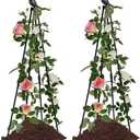 Garden Trellis, 47" Plant Trellis Support Plant Stand for Climbing Plants Outdoor and Indoor Trellis, Potted Plants Flowers Vegetables and Vines, Tomato Cage Tower - 2 Pack