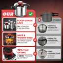 [3-IN-1] 18/8 Stainless Steel Pressure Cooker 6 Quart [One-Hand Locking] Olla de Presion, Includes Glass Lid & Steamer, Induction Compatible, Gas Stovetop Compatible