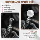 2 x Round Ball Shift Knob, Shifter Knob, Chrome Finish Weighted Gear Shift Lever with 3 Threaded Adapter, Aluminum Alloy Car Gear Shifter Head for Manual and Auto Transmission Vehicles (Silver)