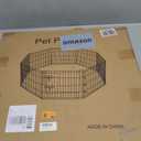 Dog Pen Pet Playpen Dog Fence Indoor Foldable Metal Wire Exercise Puppy Play Yard Pet Enclosure Indoor Outdoor 8 Panels 24 Inch with Bottom Pad/Top Cover (Black with Bottom pad)
