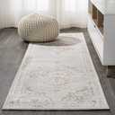 JONATHAN Y Alhambra Ornate Medallion Modern Cream/Red Runner Rug, 2x8, Vintage, Bohemian, Easy-Cleaning for Living Room, Bedroom, Kitchen, Pet Friendly, Non-Shedding (MDP400A-28)