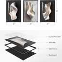 3 Piece Framed Black and White Abstract Wall Art for Living Room, Contemporary Modern Bright Style Prints Paintings, Minimalist Luxury Artwork Decor for Bedroom Dining Room Hallway 20x30 Inch