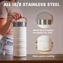 22oz Full-Day Cold-Chain Breastmilk Cooler, Double-Wall Vacuum Stainless Steel with 360 Cooling, Keeps Milk 50F for 24 Hours, Leak-Proof BPA-Free, Easy to Clean, Includes 2 Bottles