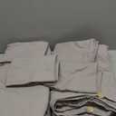 JELLYMONI 100% Washed Cotton Duvet Cover Queen  Soft, Breathable Linen-Look Bedding with Natural Wrinkle Texture, Button Closure, 3-Piece Set (Pale Grey, 90"x90")