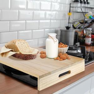Ziliny 21. 2 x 14. 7 Inch Wooden Rv Stove Top Cover Stove Top Sink Cover Noodle Cutting Board for Electric Gas Burners Sink Noodle Board
