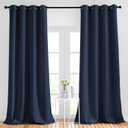 NICETOWN Blackout Curtains and Drapes for Kitchen - Extra Long Room Darkening Thermal Insulated Solid Window Blackout Draperies (Navy, 1 Pair, 52 x 95-Inch)