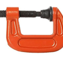 CYEAH 1 Pcs C Clamp, 1 inch Small C Clamps, Malleable Iron C-Clamp Up To 1 Inch Jaw Opening, Mini C Clamps with T-Bar Handle for Woodworking, Welding, Building (Orange)