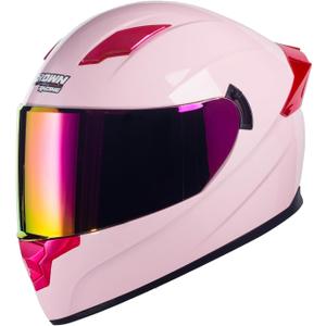 Motorcycle Helmets Street Bike Full Face Motorcycle Helmet Motorbike for Adults DOT Approved Helmets, F-700 (Small, Pink)