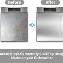 Magnetic Dishwasher Cover, Home Decorative Kitchen Refrigerator Magnetic Sticker, Silver Brushed Dishwasher Covers, Magnetic for the Front of the Refrigerator - 23.5“ x 26”