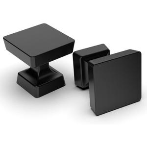 Amerdeco 10 Pack Matte Black Cabinet Knobs 1.2 Inch(30mm) Single Hole Cabinet Handles Dresser Knobs Drawer Knobs and Pulls for Bathroom Cabinets ZH0008