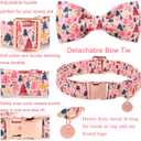 Christmas Dog Collar with Bow Tie, Pink Christmas Tree Collars for Dogs, Adjustable Pet Collar with Cute Xmas Tree Pendant, Winter Dog Accessories for Small Medium Large Dogs M
