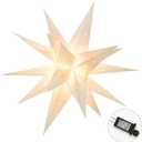 23" Plug-in Moravian Star Outdoor Light with Timer, Warm White 3D PVC Christmas Star IP44 Waterproof Hanging Decoration for Porch, Garden, Wedding, Indoor Holiday Display